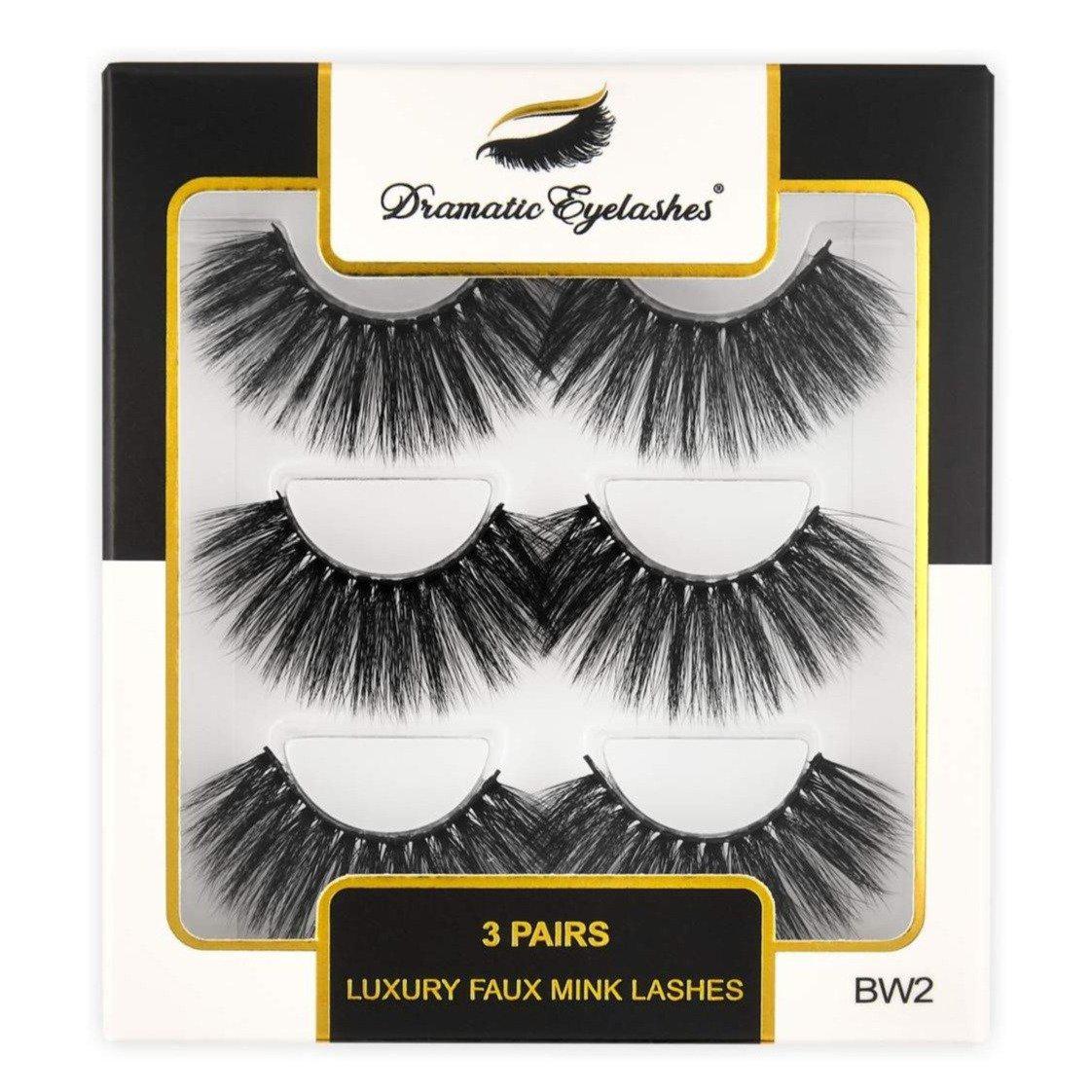 BW2: Multipack (3 Pairs) 3D Luxury Faux Mink Dramatic Eyelashes - Dramatic Eyelashes