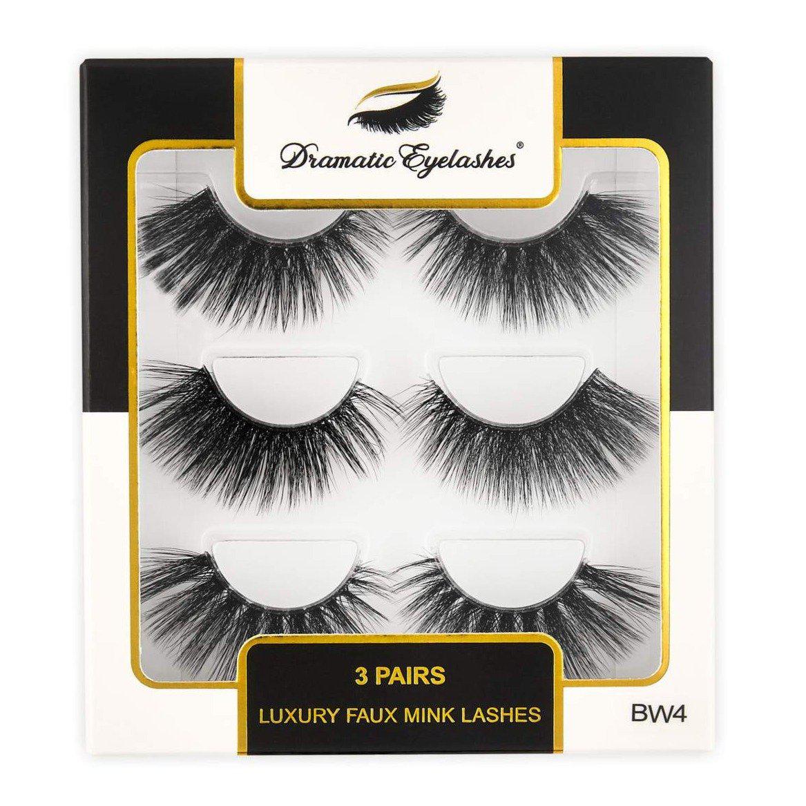 BW4: Multipack (3 Pairs) 3D Luxury Faux Mink Dramatic Eyelashes - Dramatic Eyelashes