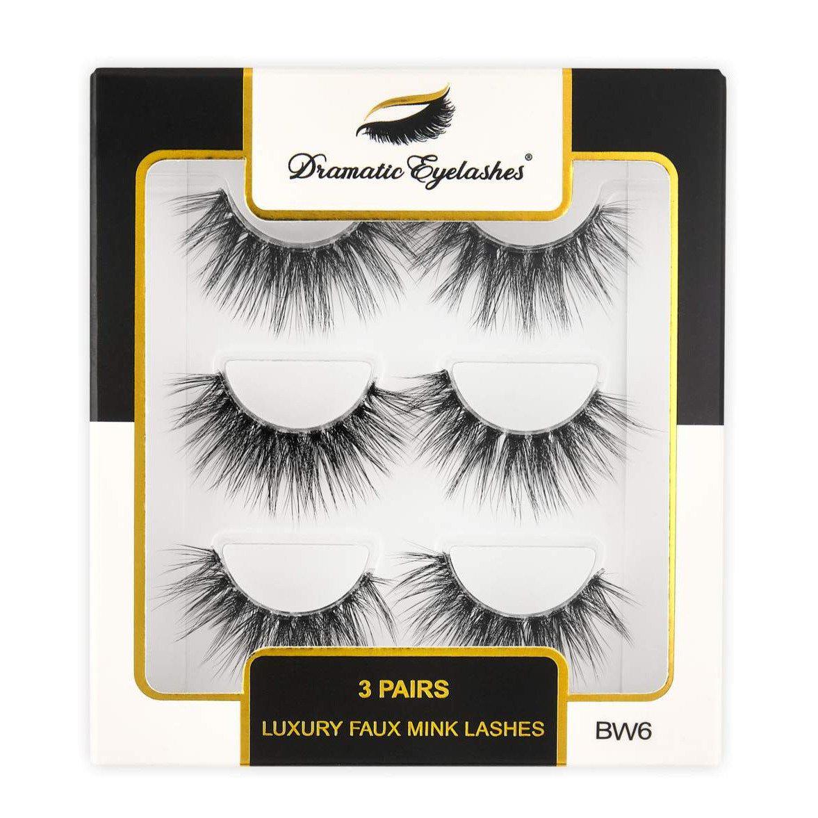 BW6: Multipack (3 Pairs) 3D Luxury Faux Mink Dramatic Eyelashes-Dramatic Eyelashes