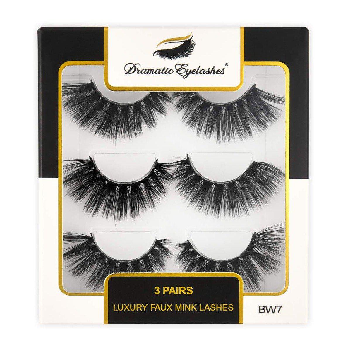 BW7: Multipack (3 Pairs) 3D Luxury Faux Mink Dramatic Eyelashes-Dramatic Eyelashes