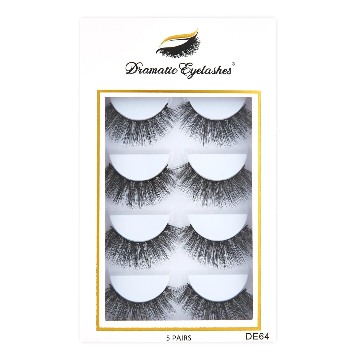 DE64 box: Multipack (5 Pairs) 3D Mink Eyelashes-Eyelashes-Dramatic Eyelashes