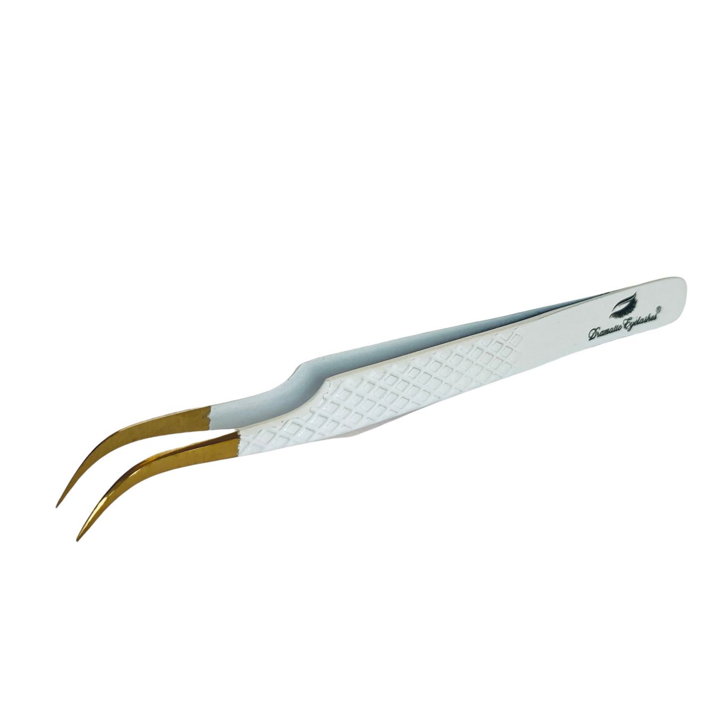 Dramatic Eyelashes - White with Gold Tip, Isolating tweezers are perfect for Russian Volume and Classic Lashes.