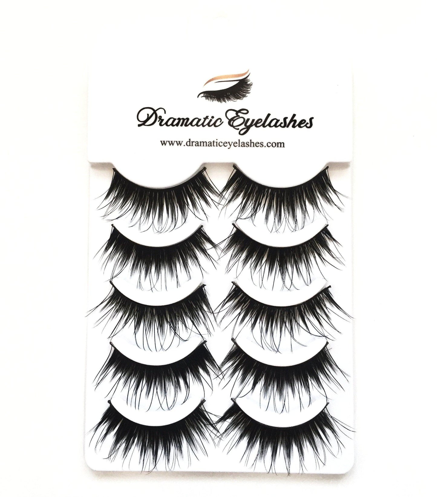 Multi-Pack (5 Pairs) Dramatic Long Wispy False Black Eyelashes-Eyelashes-Dramatic Eyelashes