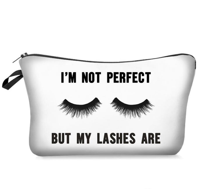 Makeup Cosmetic Bag - I'm Not Perfect But My Lashes Are