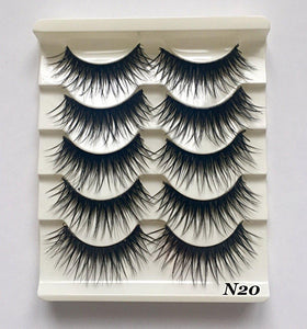 N20: Multi-Pack (5 Pairs) False Black Wispy Eyelashes-Eyelashes-Dramatic Eyelashes